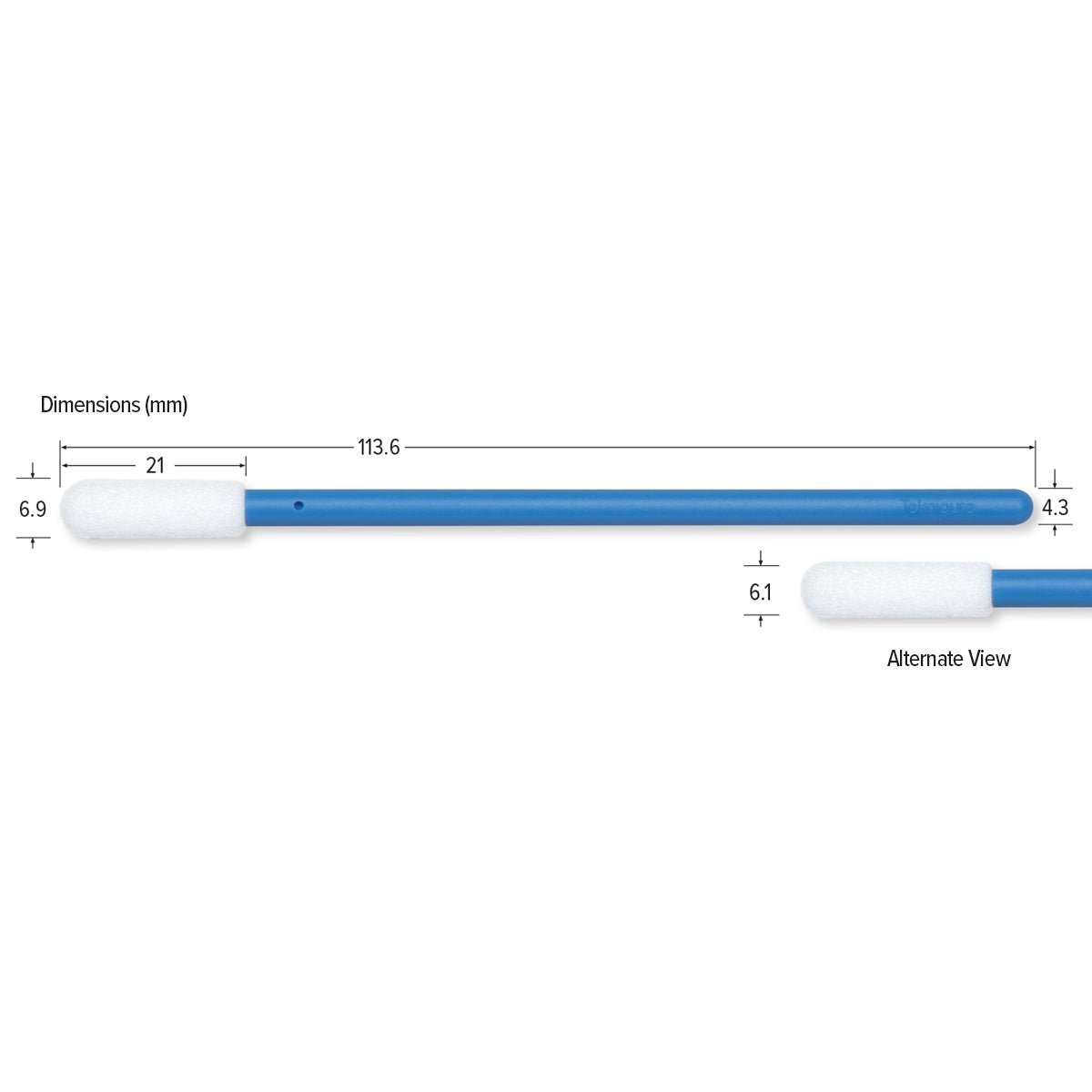 Teknipure TKS525F, TekniSwab Medium Foam Swab, 4.472 in - KEM - TRON INC.
