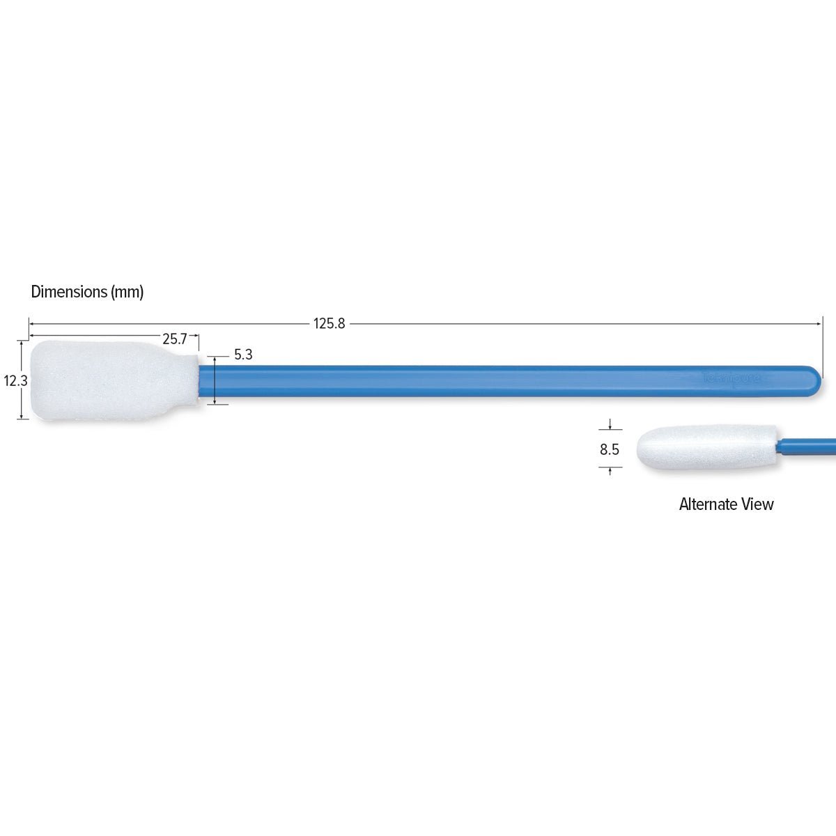 Teknipure TKS526F, Tekniswab Rectangular Head Foam Swab, 4.953 in - KEM - TRON INC.