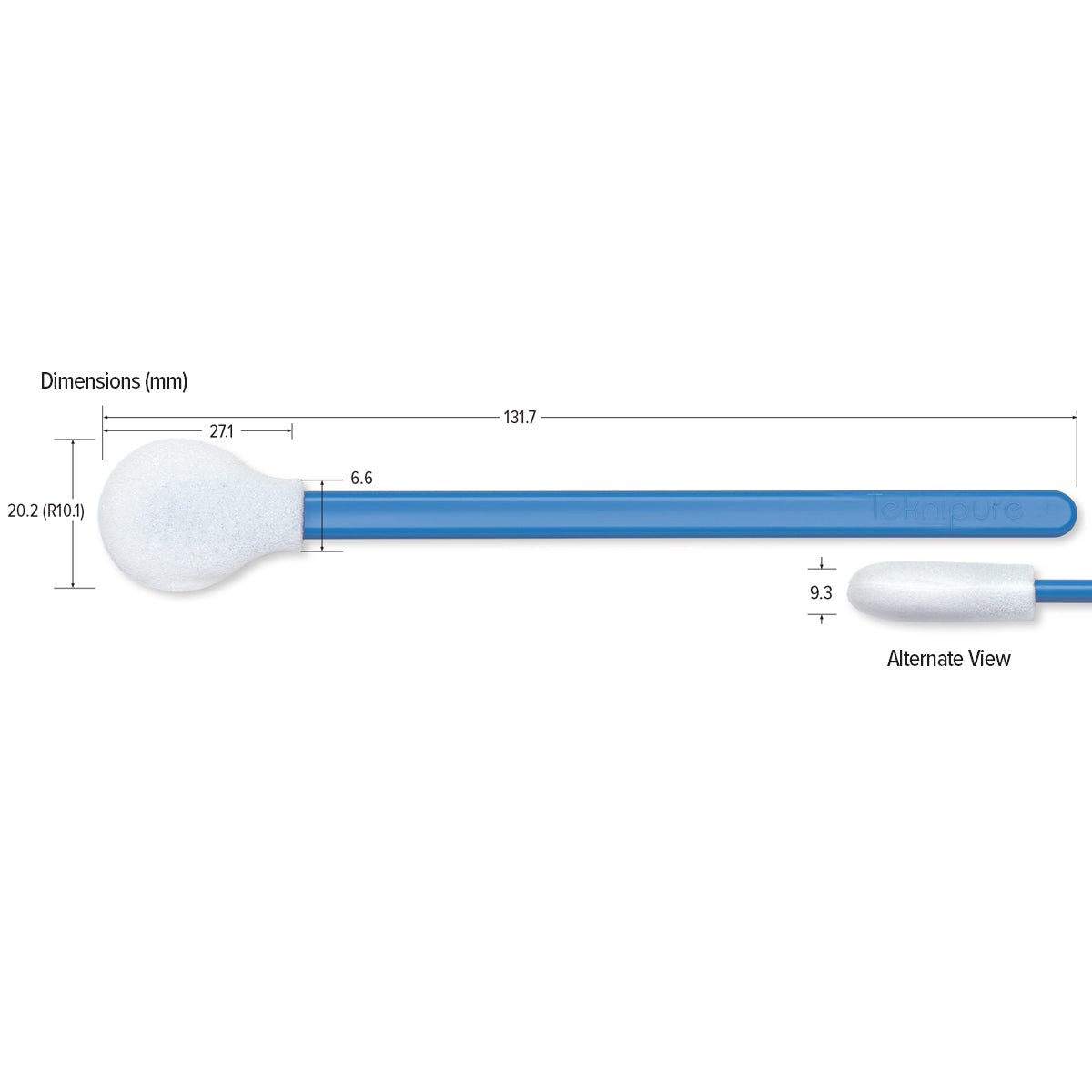 Teknipure TKS528F, Tekniswab Round Head Foam Swab, 5.185 in, 1000 per case - KEM - TRON INC.