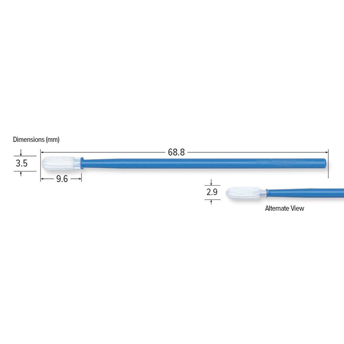 Teknipure TKS550P Tekniswab Polyester Small Swab, 2.709 in, 2500 per case - KEM - TRON INC.