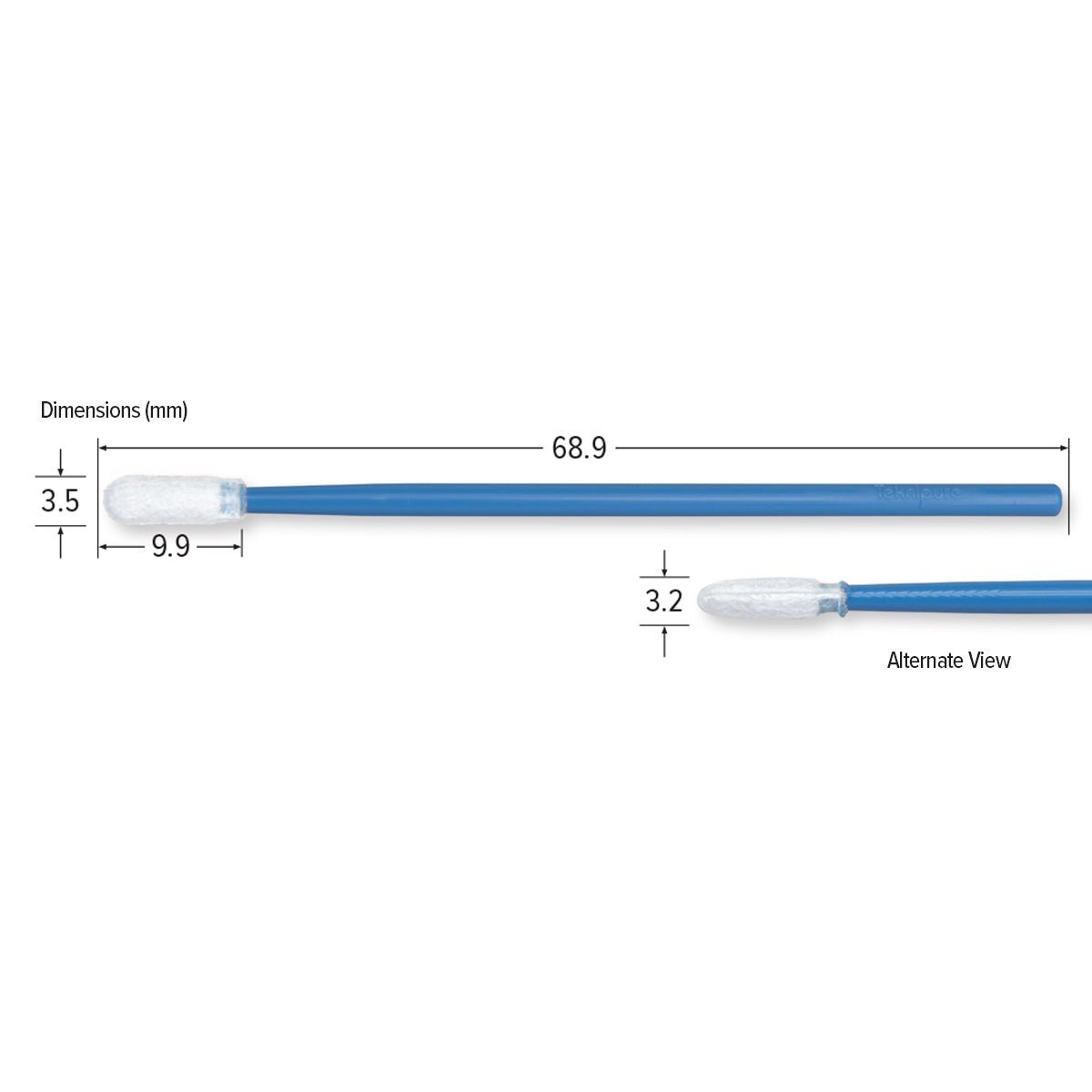 Teknipure TKS570MDF, Tekniswab Microdenier over Foam Small Swab, 2.713 in, 2500 per case - KEM - TRON INC.