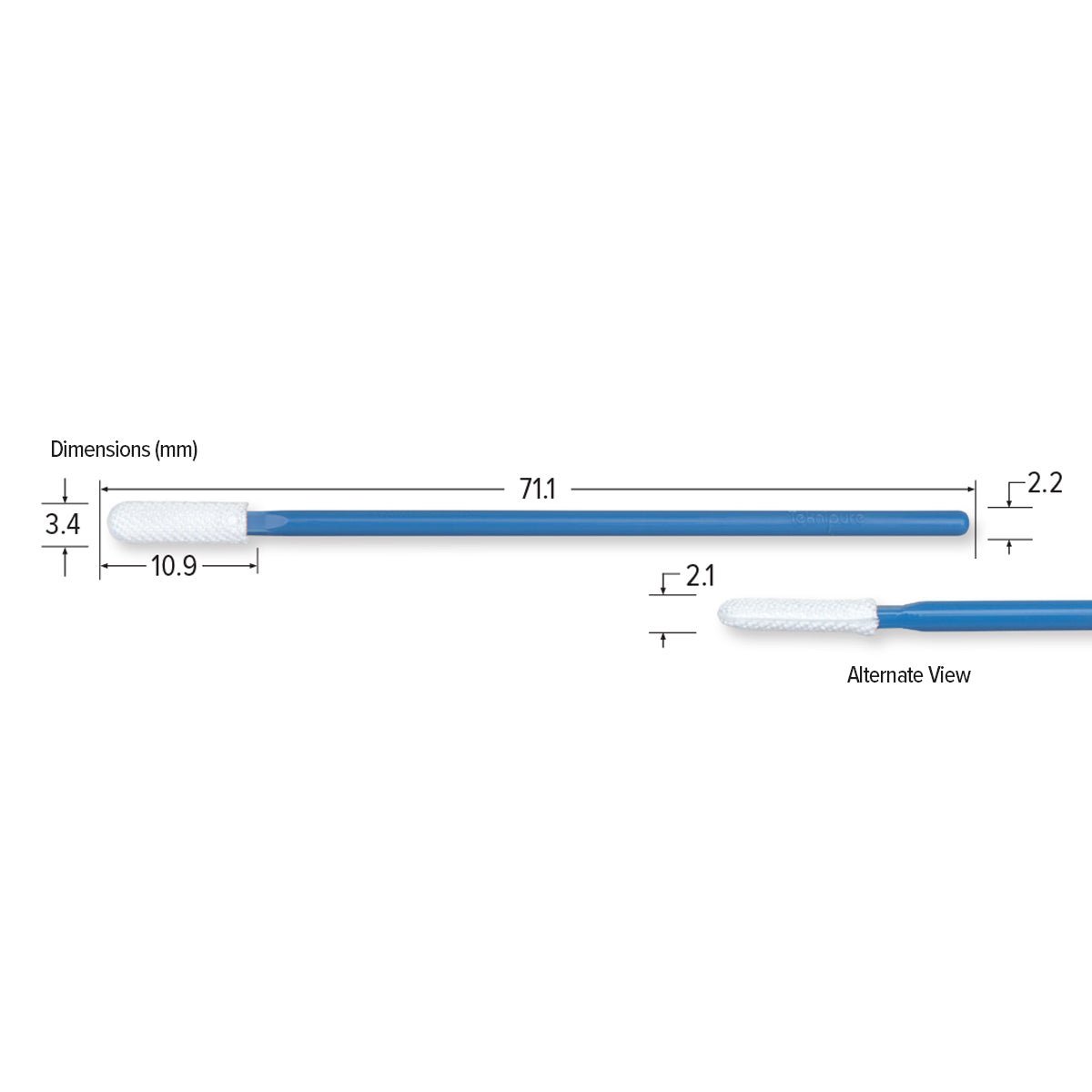Teknipure TKS580MW, Tekniswab Microfiber Woven Small Swab, 2.799 in (7.11 cm) 2500 Swabs per Case - KEM - TRON INC.