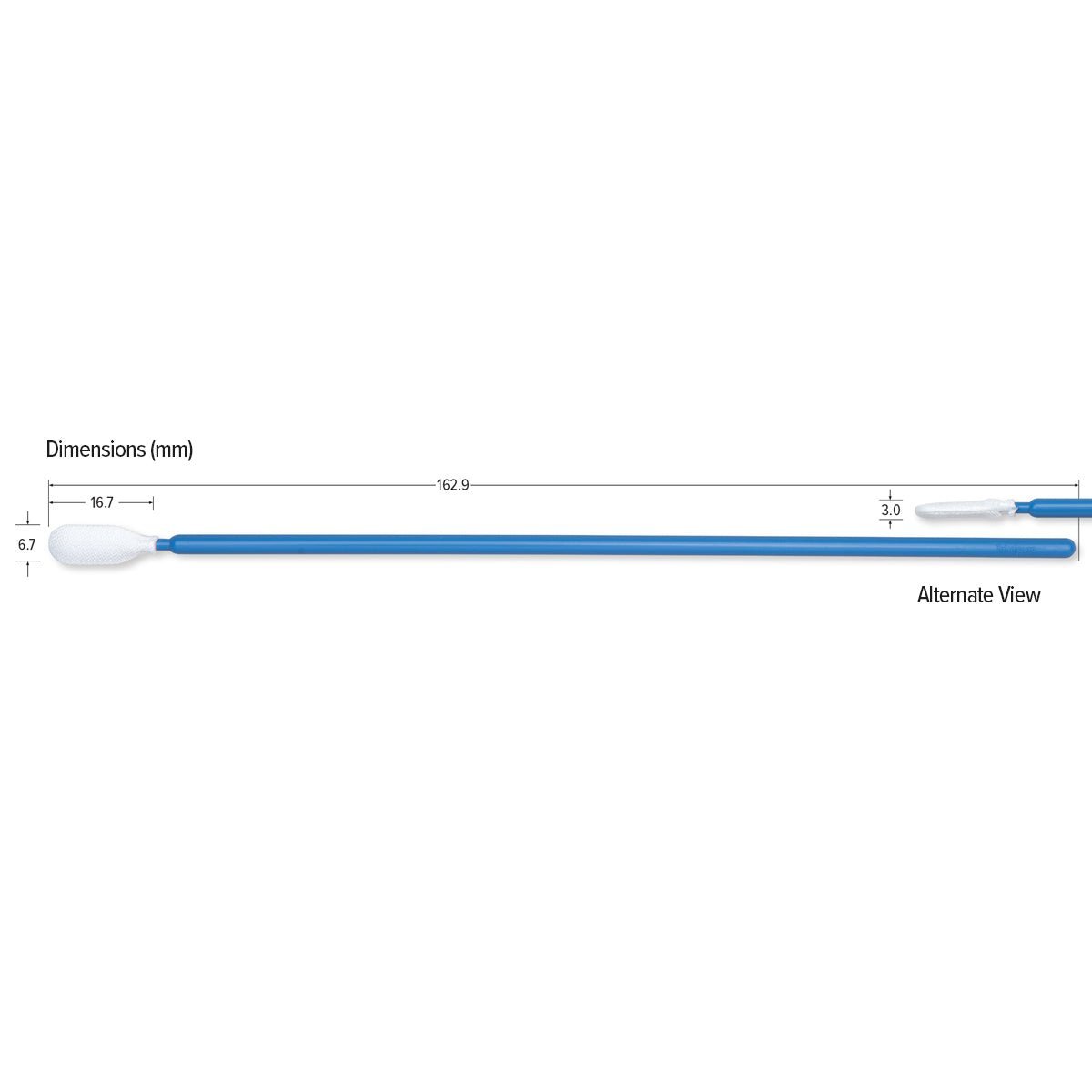 Teknipure TKS584MW Tekniswab Microfiber Woven Medium Head Swab with long handle, 6.413 in, 1000 per case - KEM - TRON INC.