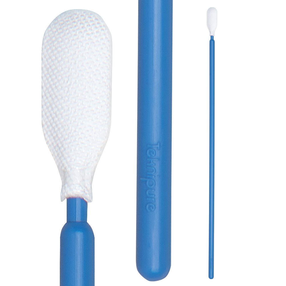 Teknipure TKS584MW Tekniswab Microfiber Woven Medium Head Swab with long handle, 6.413 in, 1000 per case - KEM - TRON INC.