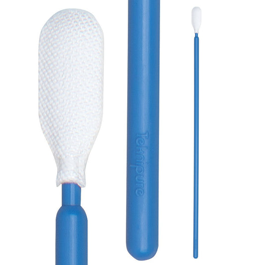 Teknipure TKS584MW Tekniswab Microfiber Woven Medium Head Swab with long handle, 6.413 in, 1000 per case - KEM - TRON INC.