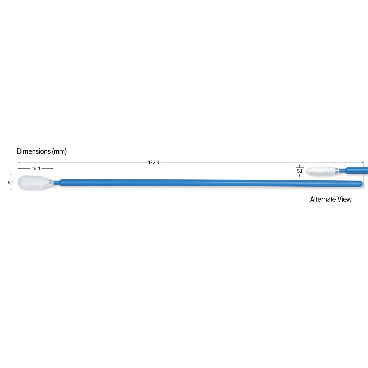 Teknipure TKS602MN, TekniSwab Microfiber Nonwoven Medium Head Swab with long handle, 6.409 in - KEM - TRON INC.