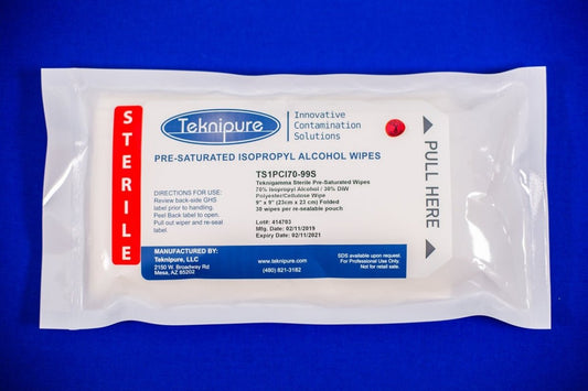 Teknipure TS1PCI70 - 99S, Pre - Saturated PolyCellulose Knit Wiper, Case of 720 - KEM - TRON INC.
