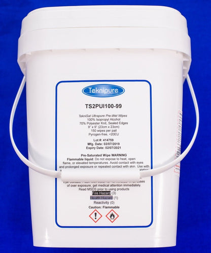 Teknipure TS2PUI100 - 99 Polyester Knit Presaturated Wiper 100% IPA 9"x9" - Case of 300 - KEM - TRON INC.