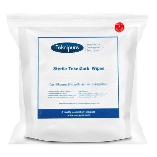 Teknipure TZ112S - 25, Sterile PolyCellulose Non - Woven Wiper 12" X 12", Case of 500 - KEM - TRON INC.